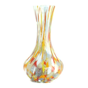 Murano Glass Vase Yellow Red Multi Coloured Handmade Millefiori 19cm High - Picture 1 of 9