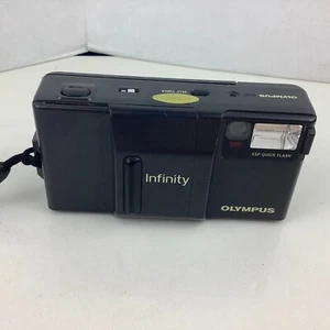 Vintage Olympus Infinity AF-1 Black Film Camera UNTESTED AS-IS PARTS OR REPAIR - Picture 1 of 11