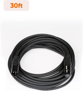 3 Pin XLR Male to Female Microphone Cable Balanced Connector Extension Cord 30FT - Picture 1 of 8