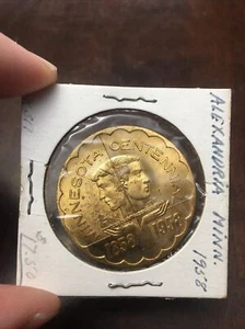 1958 Minnesota Statehood Centennial Alexandria Douglas County Dollar Gilt Bronze - Picture 1 of 2