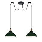 Green Vintage 2 Way Ceiling Pendant Light Metal Industrial Style 29cm, E27 Base