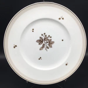 B & G Dinner Plate 10 5/8" Brown Band Gold Trim Ring Berries Made In Denmark - Picture 1 of 23