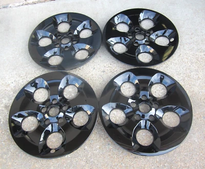 17" set of Four (4) Black Skins 2013-2018 Jeep Wrangler JK 5 spoke Wheels Rims Foto 1 de 2