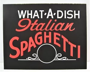 Vintage italienisches Spaghetti/Diner Landhausladen Pappe 11x14 Fensterschild - Bild 1 von 1