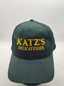 Katz's Delicatessen-Famous NY Deli-Sombrero/Gorra-Verde con Amarillo-Ajustable-Recuerdo  - Imagen 1 de 14