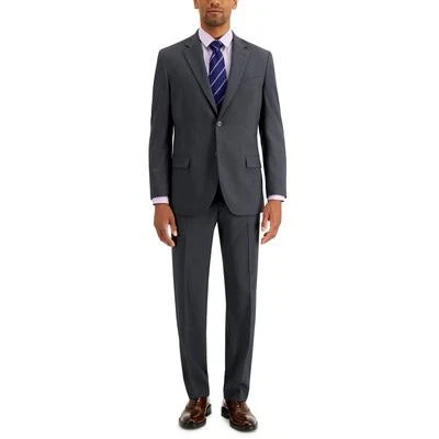 Nautica Mens Modern fit 2 Piece Suit 44 R / 38 Waist Charcoal Grey Solid Stretch - Image 1 of 4