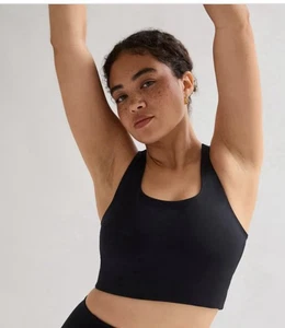 Girlfriend Collective Schwarz Racerback Sport BH Crop Top Gr. M Neu mit Etikett - Bild 1 von 7