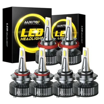 LED H11 H8 9005 9006 Fog +High Low Beam Combo Light Kit 150000LM 6500K White USA - Image 1 of 4