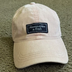 Vtg Abercrombie & Fitch Hat Cap Corduroy Pink Strapback Baseball Preppy 90s Y2K - Picture 1 of 6