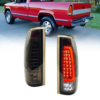 Luces traseras LED barra C para Chevy/GMC C/K Silverado Tahoe Sierra Smoke 1988-1999 Foto 1 de 4