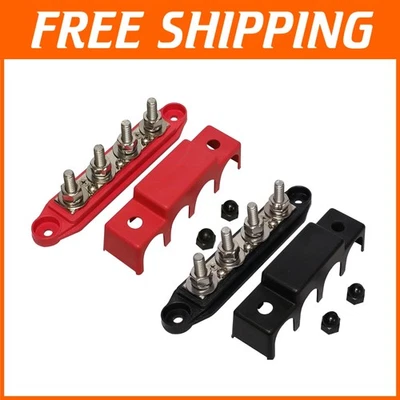 4 Stud Bus Bar Power Distribution Block - Marine Terminals - Image 1 of 4