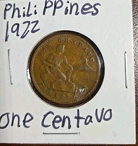 Philippines 1922 Centavo Bronze Coin KM#163 T4398 - Picture 1 of 2