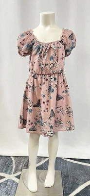 Vestido Twished Girls Dusty Rose rosa estampa floral cintura elástica tamanho 7 - Imagem 1 de 4