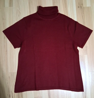 Suéter Diálogo Manga Corta Cuello Alto Mezcla Merino Borgoña XLarge Foto 1 de 4