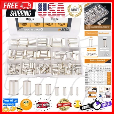 Наборы обжимных клеммных разъемов для проводов посеребренные медные 8 Si 166 шт. - Изображение 1 из 4