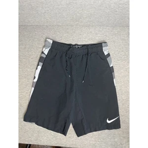 Nike Dri-Fit Shorts Herren klein schwarz Swoosh Logo Kordelzug Laufen Training - Bild 1 von 4