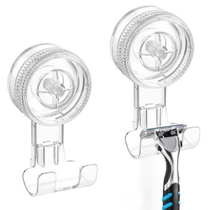LUXEAR Suction Hooks, 2 Pack Razor Hooks Removable & Reusable Suction Shower - Picture 1 of 9
