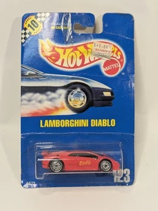 Hot Wheels 1990 Blue Card Lamborghini Diablo - Red - #123 / 5672 - Picture 1 of 9