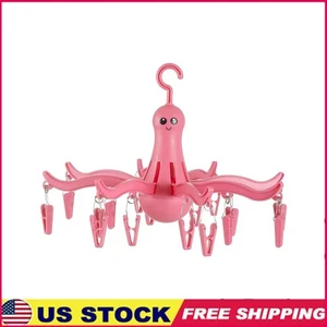 Percha de secado de pulpo plegable con 16 clips trajes de baño calcetines uso en interiores y exteriores - Imagen 1 de 8