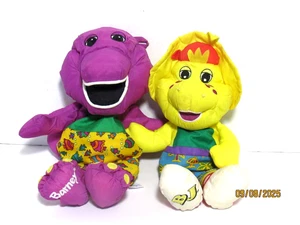 Vintage Playskool Barney & Friends Water Pals Plush Lot Of 2 BJ and Barney Toys - Picture 1 of 14