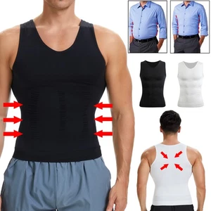 Hombres Chaleco de Compresión Adelgazante Modelador de Cuerpo Prendas Moldeadoras Ginecomastia Gimnasio Camiseta sin Mangas EE. UU. - Imagen 1 de 38