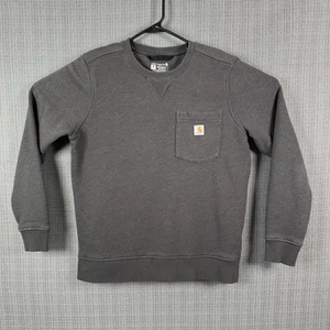 Carhartt Clarksburg Crewneck Sweatshirt Women M Gray Relaxed Fit Pocket 103925 - Picture 1 of 16