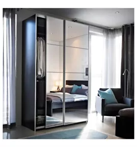 Ikea AULI 4 panels for sliding door frame, mirror glass - Glass Only - Picture 1 of 1