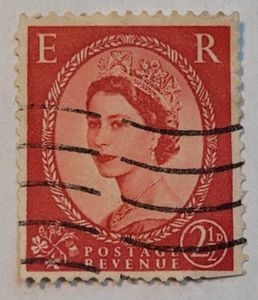 GB Postage Revenue ~ Red 21/2D Stamp ~ Queen Elizabeth II ~ Posted ~ 1953 ~ 3 - Bild 1 von 6