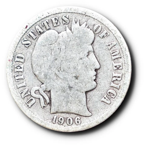1906-O Barber Dime Silver 10C Cover