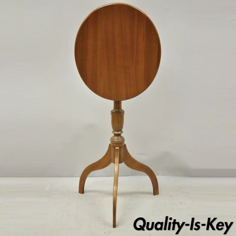 Solid Cherry Wood Tilt Top Tea Table Sheraton Federal Style by Norm Baylis Cover