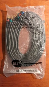 BPI Broadband Products RGB Patch Cable 12ft RCA-RCA 3 conductor Part #36-312 - Picture 1 of 2