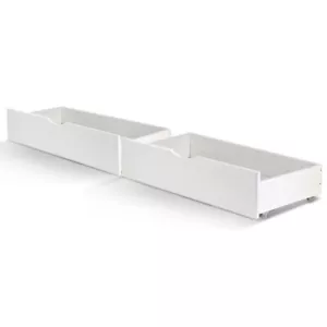 2 X Under Bed Storage Drawers Box Wooden Trundle Pine Wood Base Timber W/ Wheels - Picture 1 of 6
