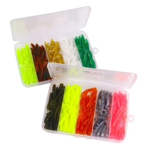 100PCS/Box Small Soft Plastic Grubs Bait Pike Lure Worm Artificial Swimbait USA - Picture 1 of 11