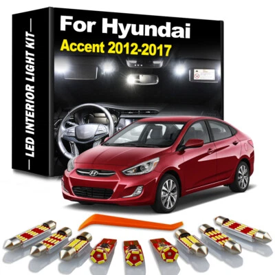 Комплект из 10 светодиодных ламп для салона Canbus для Hyundai Accent 2012–2017 карта лампа для багажника - Изображение 1 из 4