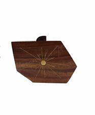 Brown Fully Polished Handmade Brass wire inlaid Wooden Clutch Handbag for Women