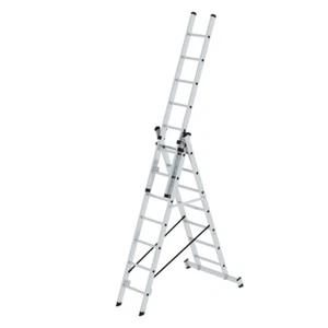 Günzburger Aluminium-Mehrzweckleiter 3-tlg 3x7 Sprossen nivello Traverse 6,10 m - Bild 1 von 9