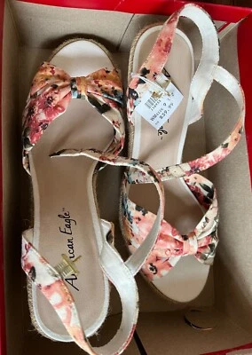 American Eagle Espadrille Floral Wedges  Size 9 1/2  Sandals  NIB - Image 1 of 4