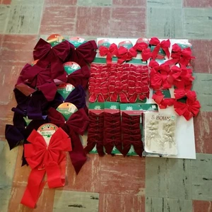 Vintage Christmas Bow Lot of 80, Various Sizes & Colors, New Old Stock - Picture 1 of 6