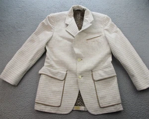 VTG Cricketeer Sport Coat 70's Medium Wool Tweed Herringbone Blazer Jacket 2 Btn - Picture 1 of 10