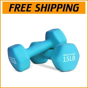 15 lb Neoprene Hexagonal Dumbbells for Home Gym Strength and Pilates Training - Picture 1 of 9