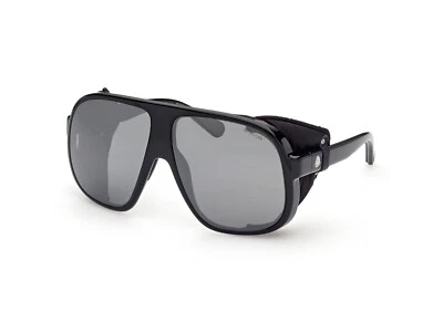 Moncler Difractor ML 0206 05C Negro Espejo Gran Tamaño Gafas de sol Marco 66-11-140 Foto 1 de 3