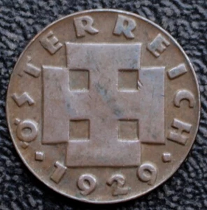 1929 AUSTRIA FIRST REPUBLIC - 2 GROSCHEN - BRONZE - Picture 1 of 3