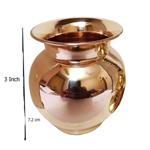 Cobre Pooja Puja Lota, Artículo de Regalo Espiritual | Karva Lota | Tamaño Pequeño-100 ML - Imagen 1 de 2