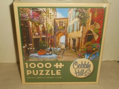 New Vintage COBBLE HILL Jigsaw Puzzle French Village 1000 Pc. Nos Sealed - Image 1 of 4