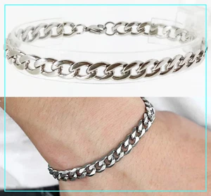  Bracciale catena in acciaio inox da uomo braccialetto grumetta  Cuba Punk  - Picture 1 of 3
