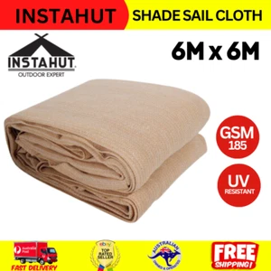 Instahut 6x6m Square Heavy Duty Shade Sail Cloth Heavy Duty Sand Sun Canopy - Picture 1 of 10