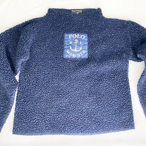 Polo jeans co fuzzy sweater kids size 5 Sherpa pullover polo mariner sweater - Picture 1 of 3
