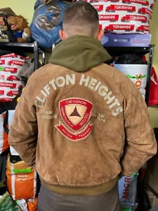 Chevignon flying clifton heigts montgomery leather jacket size L - Picture 1 of 9