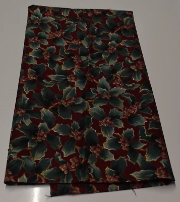 1/2 yard x 42" COTTON winter silhouette RJR FASHION FABRICS leaves berries mauve - Image 1 of 2