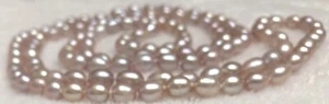Pearl Necklace 47” Light Lavender Pink Pearls Natural Oval 9mm x 7mm - Picture 1 of 4
